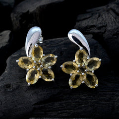 Natalia Yellow Gemstone Stud Earrings for Glamour