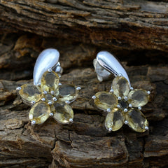 Natalia Yellow Gemstone Stud Earrings for Glamour