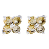 Maria Yellow Gemstone Stud Earrings for Daily Glam Citrine Yellow Stud