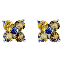 Maria Yellow Gemstone Stud Earrings for Daily Glam