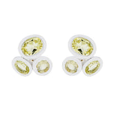 Isabelle Yellow Gemstone Stud Earrings for Everyday Glam Lemon Quartz Yellow Stud