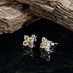 Maria Yellow Gemstone Stud Earrings for Daily Glam