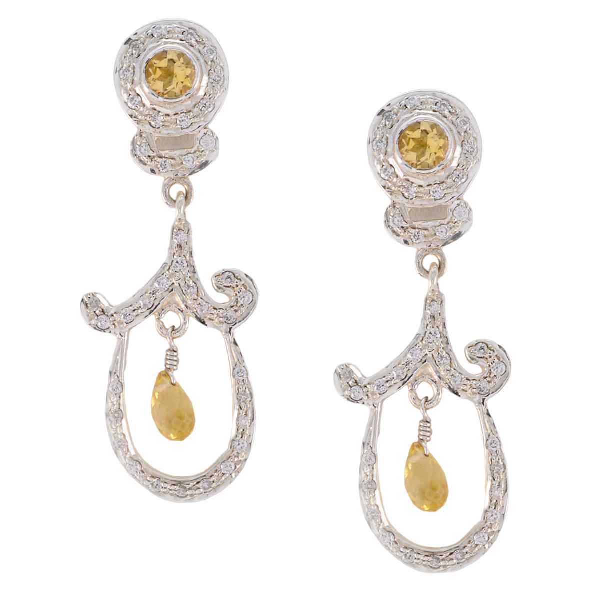 Maria Yellow Gemstone Stud Earrings for Everyday Glam Citrine Yellow Stud