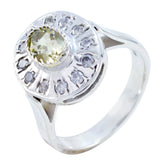 Milagros Yellow Halo Ring with Gemstone Accent Lemon Quartz Yellow