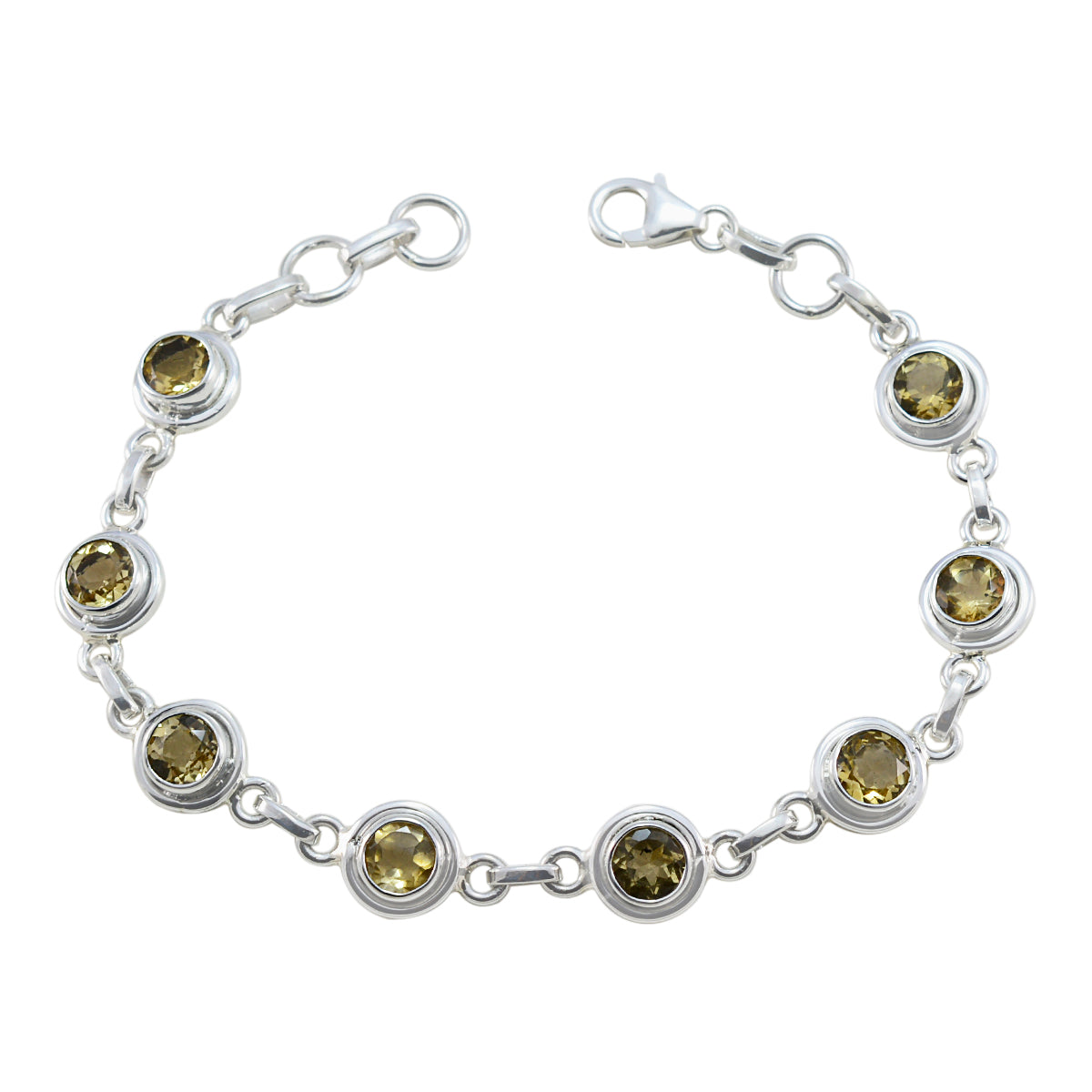 Emilia Yellow Links Bracelet for Her with Gemstones Citrine Yellow