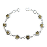 Emilia Yellow Links Bracelet for Her with Gemstones Citrine Yellow