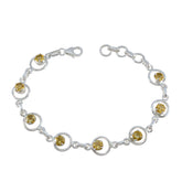 Emily Yellow Links Bracelet for Wife - Elegant Gift Citrine Yellow