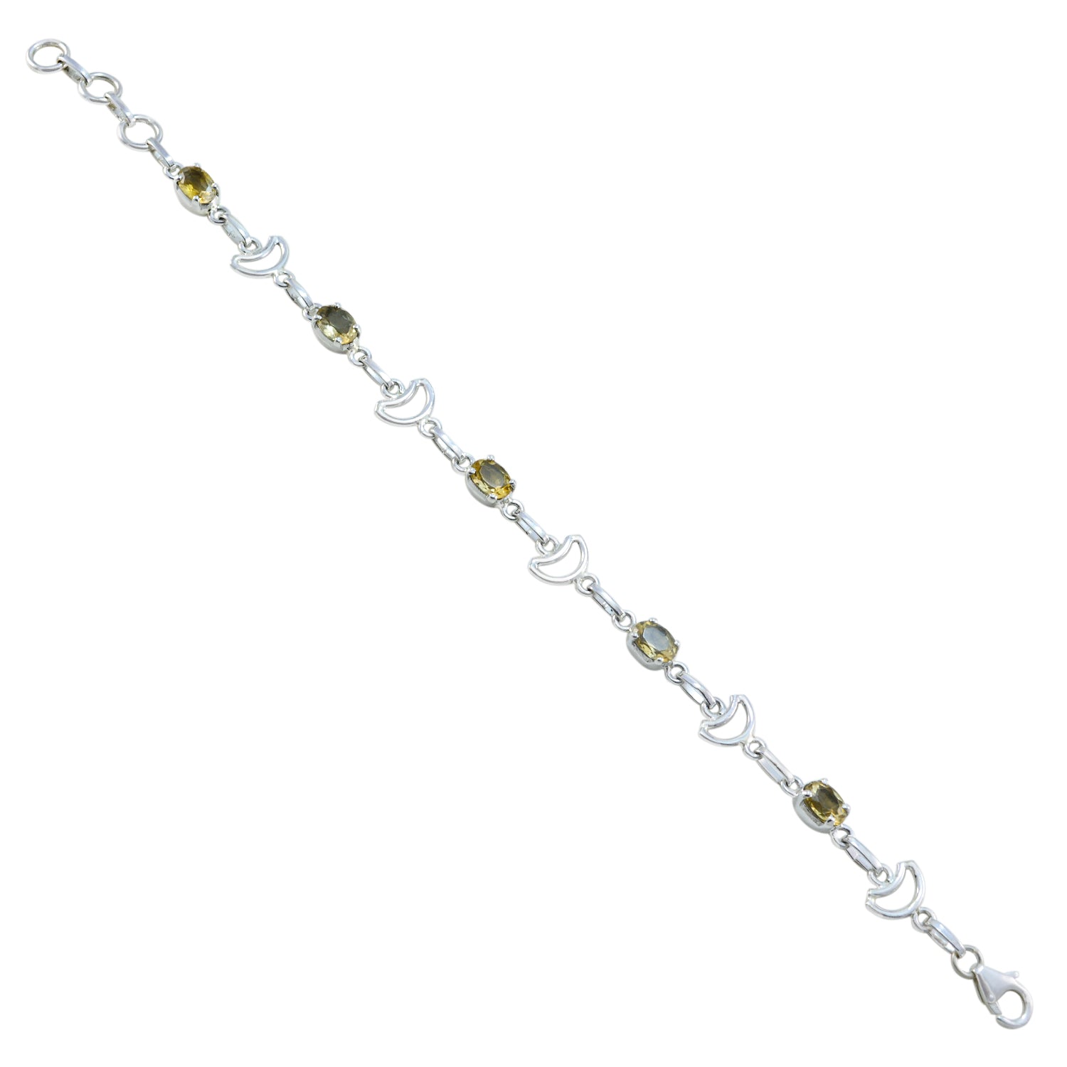 Emily Yellow Links Bracelet India - Stylish Gemstone Jewelry Citrine Yellow