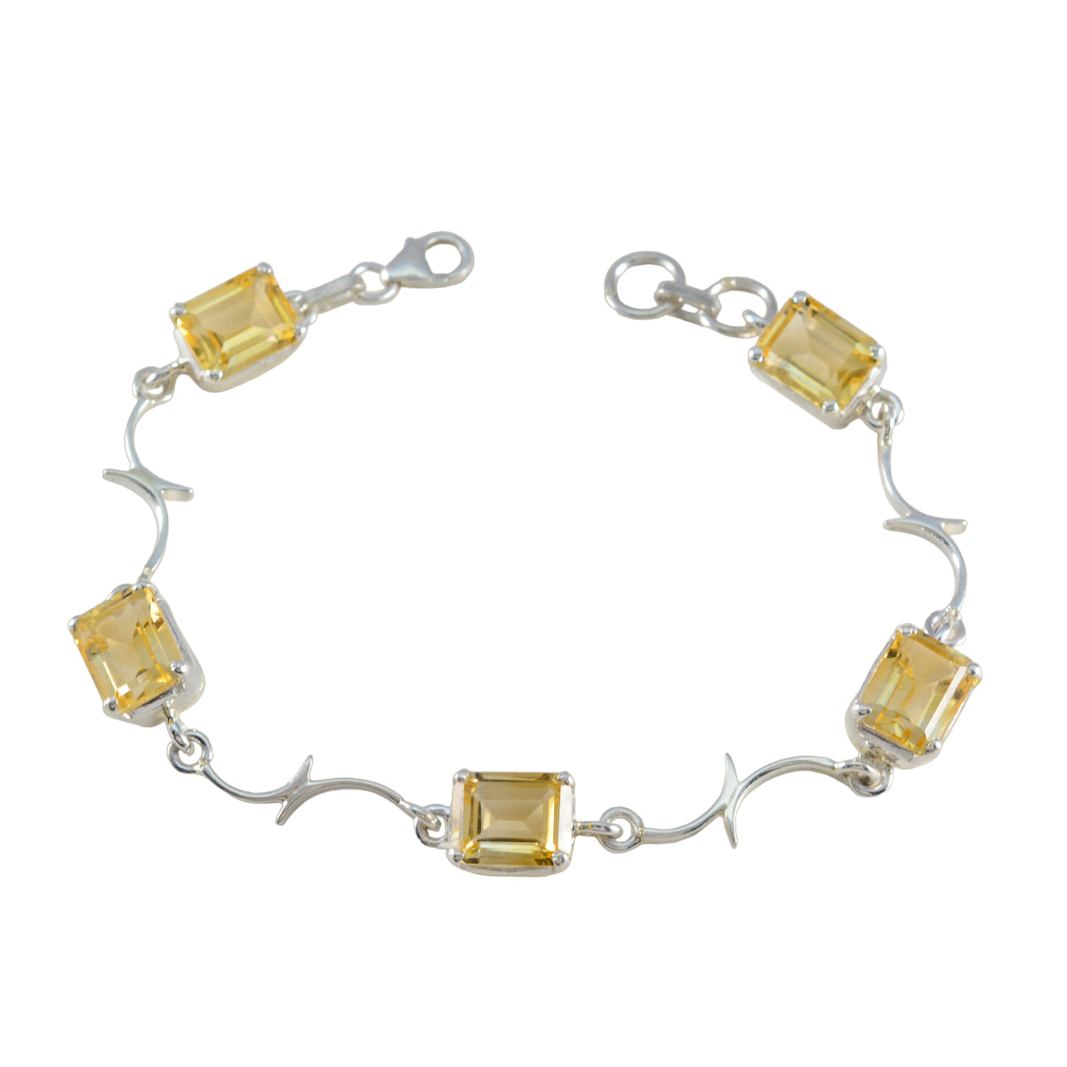 Skylar Yellow Links Bracelet with Gemstone Accents Citrine Yellow