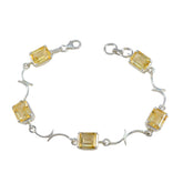 Skylar Yellow Links Bracelet with Gemstone Accents Citrine Yellow