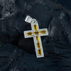 Josephine Yellow Pendant Jewelry - Stylish Cross Design