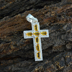 Josephine Yellow Pendant Jewelry - Stylish Cross Design