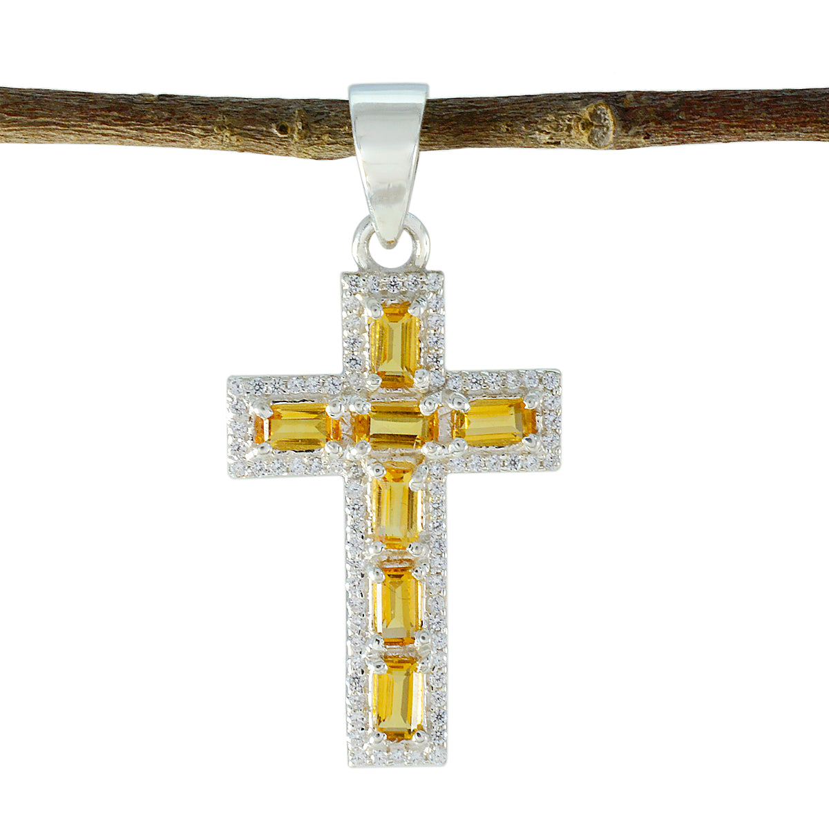Josephine Yellow Pendant Jewelry - Stylish Cross Design Citrine Yellow Yellow