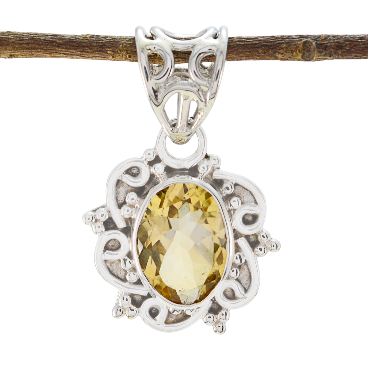 Katarina Yellow Rope Wire Pendant with Gemstone Charm Citrine Yellow Yellow