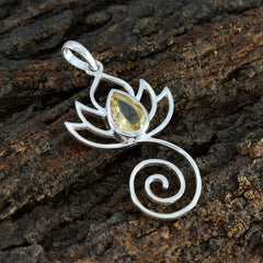 Constanza Yellow Rope-Wire Pendant with Gemstone Charm