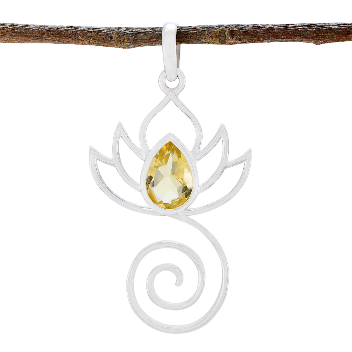 Constanza Yellow Rope-Wire Pendant with Gemstone Charm Citrine Yellow Yellow