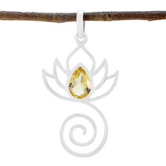 Constanza Yellow Rope-Wire Pendant with Gemstone Charm Citrine Yellow Yellow