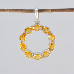 Luisa Yellow Signet Pendant with Gemstone Elegance