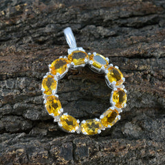 Luisa Yellow Signet Pendant with Gemstone Elegance