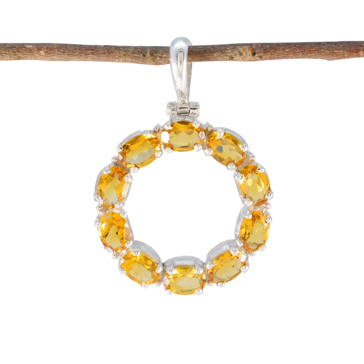 Luisa Yellow Signet Pendant with Gemstone Elegance Citrine Yellow Yellow