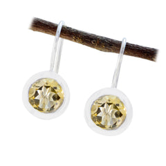 Evelyn Yellow Solitaire Dangle Earrings for Glam Style