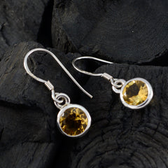Freya Yellow Solitaire Dangle Earrings for Everyday Glam