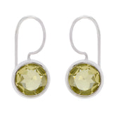 Bianca Yellow Solitaire Dangle Earrings for Glam Style Lemon Quartz Yellow Dangle