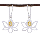 Min-seo Yellow Solitaire Dangle Earrings for Glam Citrine Yellow Dangle
