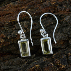 Luna Yellow Solitaire Dangle Earrings - Elegant Charm