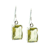 Charlotte Yellow Solitaire Dangle Earrings for Glam Lemon Quartz Yellow Dangle