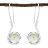 Victoria Yellow Solitaire Dangle Earrings for Everyday Glam Rutile Quartz Yellow Dangle