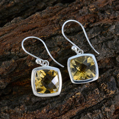 Claire Yellow Solitaire Dangle Earrings for Everyday Glam