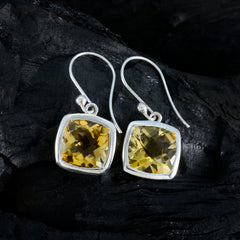 Claire Yellow Solitaire Dangle Earrings for Everyday Glam