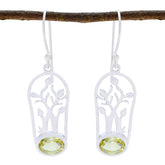 Eva Yellow Solitaire Dangle Earrings for Stylish Looks Lemon Quartz Yellow Dangle