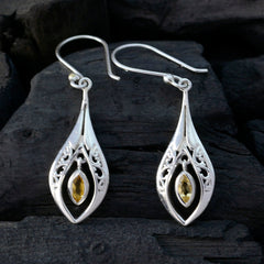 Isabel Yellow Solitaire Dangle Earrings for Glam Style
