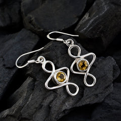 Greta Yellow Solitaire Dangle Earrings for Glamour