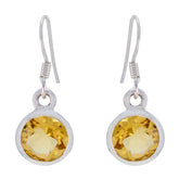 Freya Yellow Solitaire Dangle Earrings for Everyday Glam Citrine Yellow Dangle