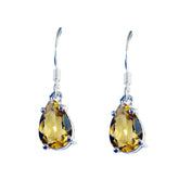 Grace Yellow Solitaire Dangle Earrings for Everyday Glam Citrine Yellow Dangle