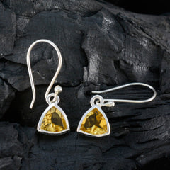 Audrey Yellow Solitaire Dangle Earrings for Stylish Look