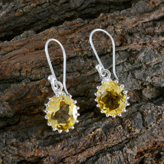 Lily Yellow Solitaire Dangle Earrings for Everyday Glam