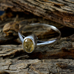 Aisha Yellow Solitaire Gemstone Ring in Sterling Silver