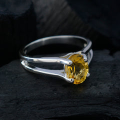 Zazlle Yellow Solitaire Gemstone Ring for Everyday Glam