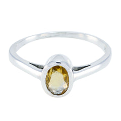 Aisha Yellow Solitaire Gemstone Ring in Sterling Silver