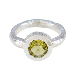 Aisha Yellow Solitaire Ring India with Gemstone Detail Lemon Quartz Yellow