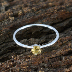 Ines Feminine Yellow Solitaire Ring