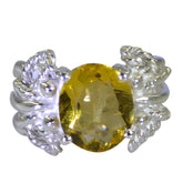 Claire Yellow Solitaire Ring with Elegant Gemstone Citrine Yellow