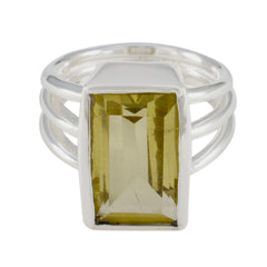 Amanda Trendy Yellow Solitaire Ring Lemon Quartz Yellow