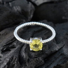 Ananya Yellow Solitaire Ring with Twisted Band