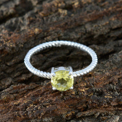 Ananya Yellow Solitaire Ring with Twisted Band