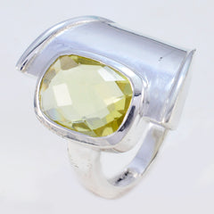 Angeles Yellow Solitaire Ring with Unique Silver Band